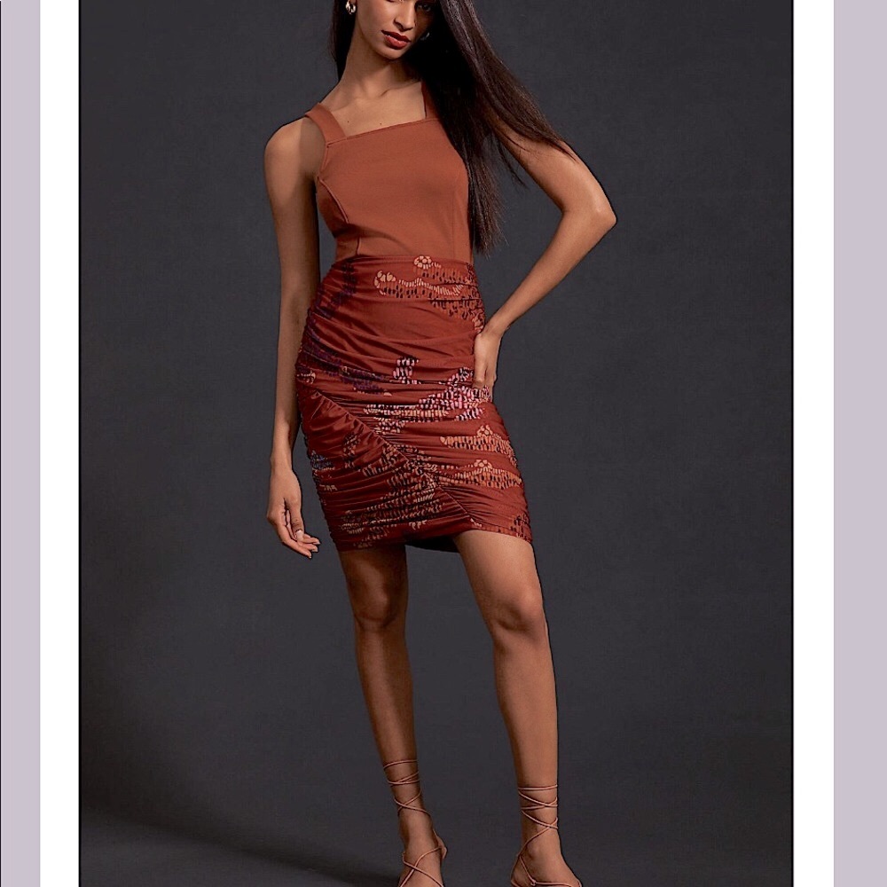 FARM RIO by Anthropologie Ruched Mesh Skirt - Picture 5 of 9